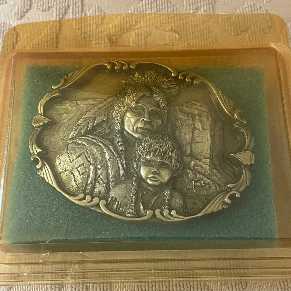 Artaffects Gregory Perillo Cheyenne Nation Pewter Belt Buckle Limited Ed 1025 - Picture 4 of 5